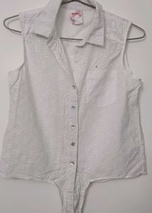 White Sleeveless Top