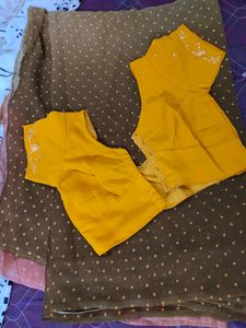 Double Shaded Silk Saree With Blouse
