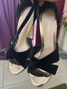 Black &amp; Gold Platform High Heels 36 Size