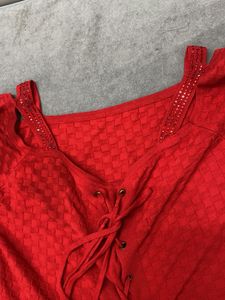 Red Knit Top