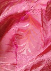 Pink Floral Saree with Gold Border