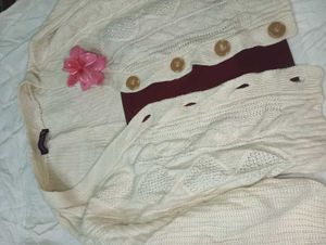 Cream Cable Knit Cardigan 🌟