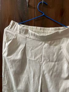 Striped Elastic Waist Pants