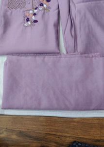 Lilac Embroidered Kurta Pant Set