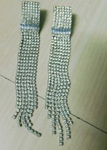 Sparkling Rhinestone Tassel Earrings