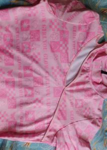 Tokyo Talkies Pink And White Print Top