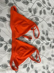 Orange &amp; Leaf Print Bikini Set