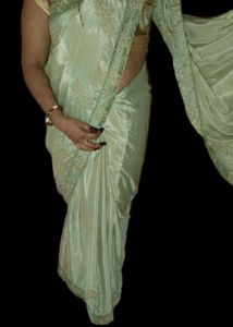 crape Green Saree