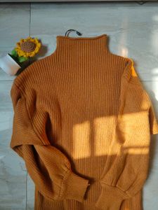 Orange Turtleneck Sweater