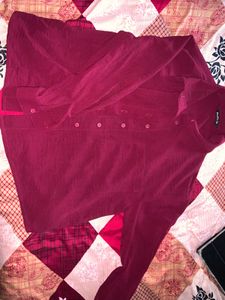 Burgundy Long Sleeve Button-Down
