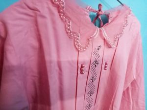 Pink Tunic with Pearl Detail
