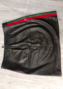 Trendy Leather Mini Skirt