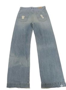 Distressed Wide Leg Denim Jeans