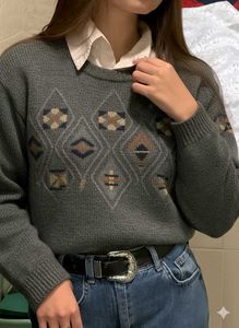 Monte Carlo oversized argyle pullover 🐻🩶