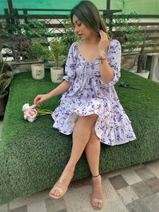 Lavender Floral Summer Dress