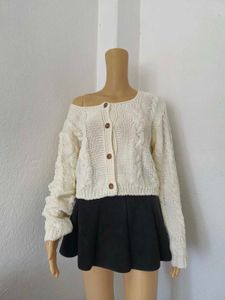Knitted Square Neck Cardigan