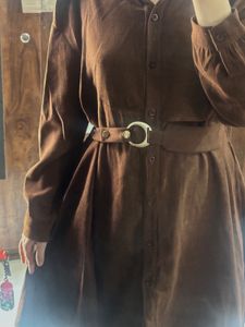Brown Belted Shirt Dress