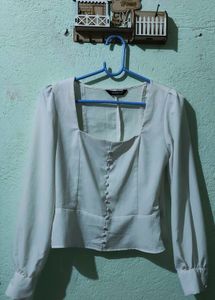 Elegant White Long Sleeve Top