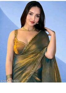 Elegant Green &amp; Gold Saree