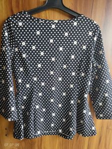 Polka Dot Peplum Top