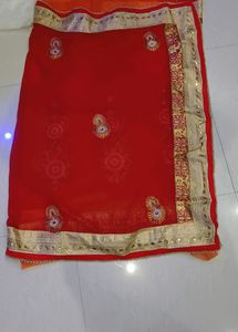 net Or Georgette  Half Saree
