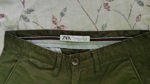 Zara Olive Green Causal Pant