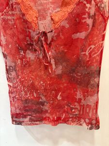 Beautiful Floral Print Mesh Top