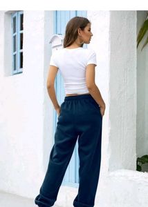 Comfy Solid Blue Track Pants