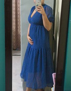 Rare Chiffon Fir And Flare Midi Dress (S)