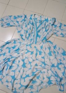 Floral Print Midi Wrap Dress