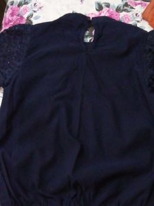 Elegant Navy Blue Embellished Top