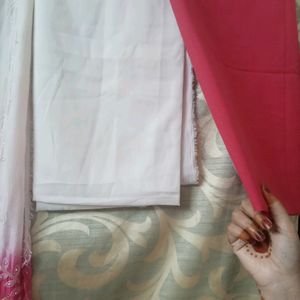 Double Shade Embroidered Dress Material