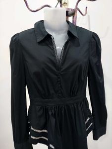 Asymmetrical Black Blouse