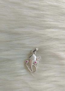 Pure Silver Ganesha & Peacock Pendant