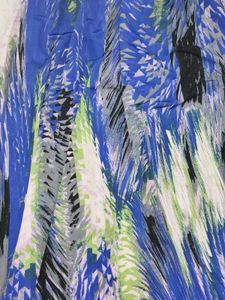 Royal Blue Abstract Print Maxi Stretch Dress