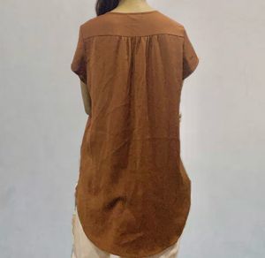 Elegant Brown V-Neck Top