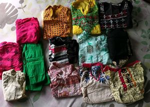 Mixed Kurti Bundle With Pant - Size Medium