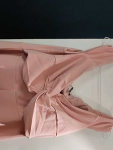 Peach Off-shoulder  Dress