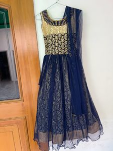 Blue Sleeveless Gown