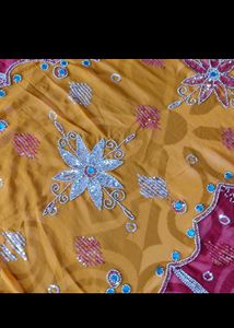 Red Rajput Saree