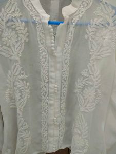White Embroidered Chikan Kurti