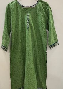 Green Printed Kurta Set
