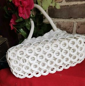 White Handbag Crochet Looks Pretty