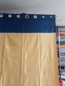 Unique Blue and Beige Grommet Curtain