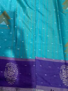 Turquoise Blue And Purple Joint Saree For Grabs