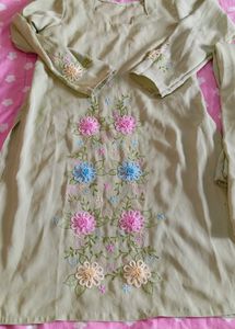 Embroidered Kurta &amp; Pant Set