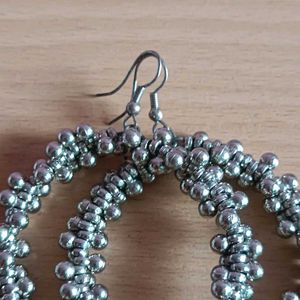 Boho Silver Jhumka Earrings