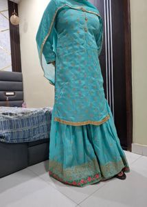 Elegant Sea Green Sharara Set