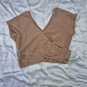 Shein Wrap Top With Cutouts