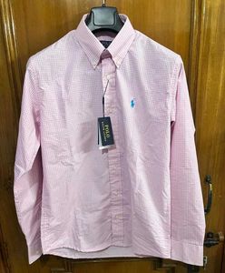 POLO RALPH LAUREN LIGHT PINK CHECK SHIRT L(40)